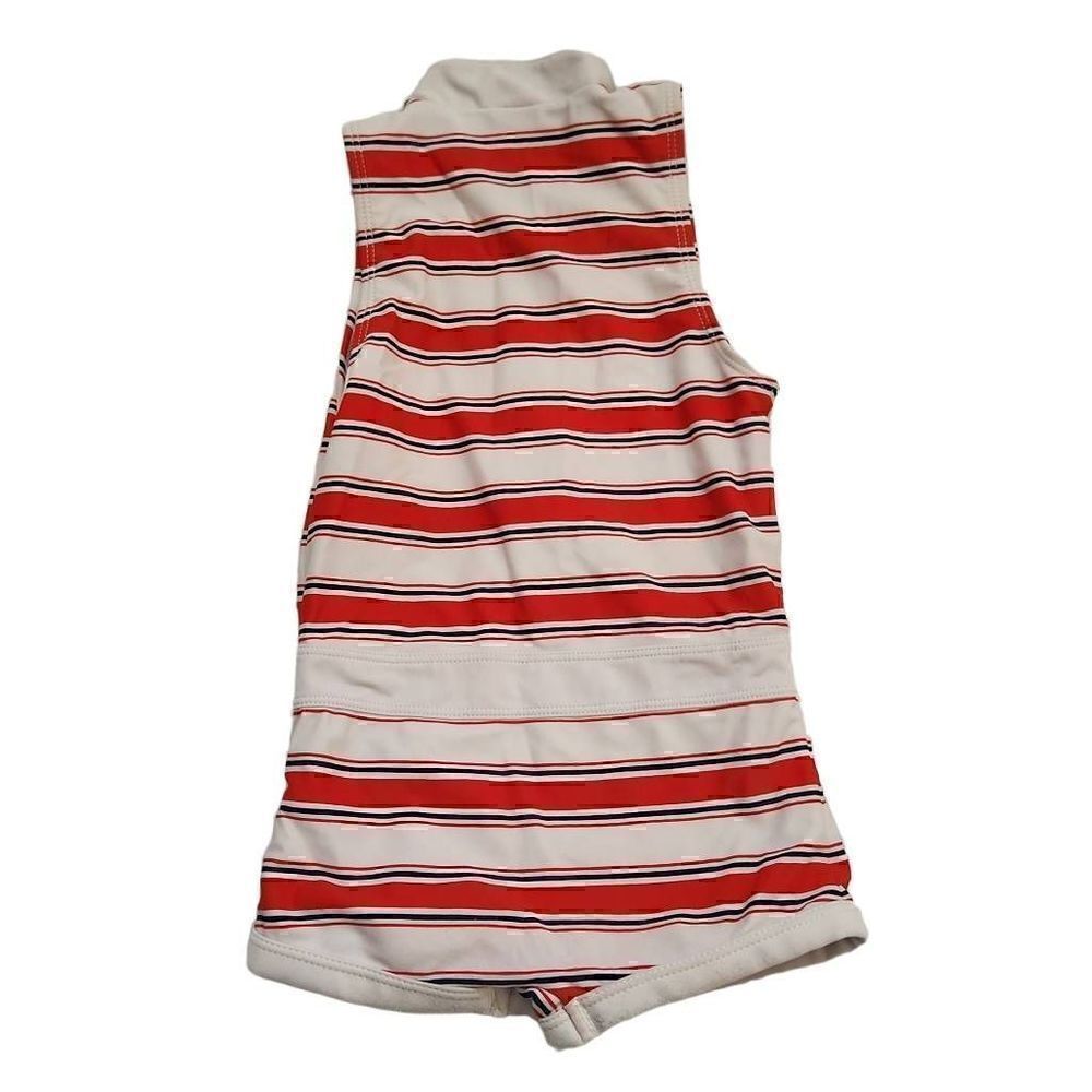Janie and Jack Girls Size 4 Red White Black Striped Romper - Picture 2 of 4